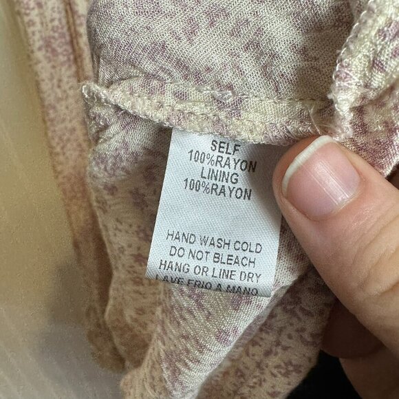 Easel Pink Floral Scoop Neck Puff Sleeve Midi Dress Size Large A33 - Picture 7 of 7